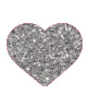 Tote Heart with Name Silver Glitter Vinyl